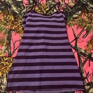 Lululemon size 6 purple striped power Y tank top
